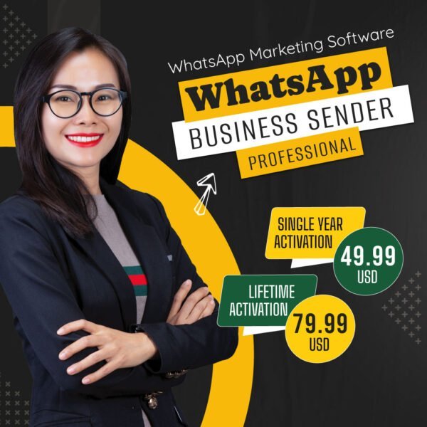 WhatsApp Bulk Promotional Free Message Marketing Business Sender 15 Professional Software Tool in USA with 1 year Lifetime License Support